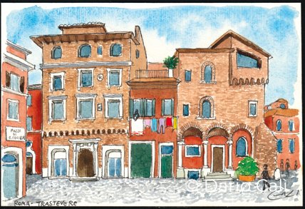 Piazza di Santa Cecilia - cm 15x10