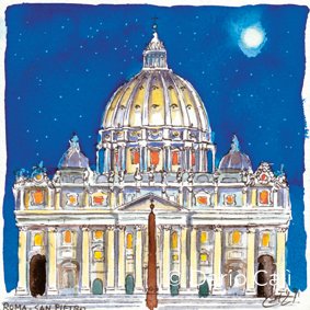 San Pietro di notte - cm10x10