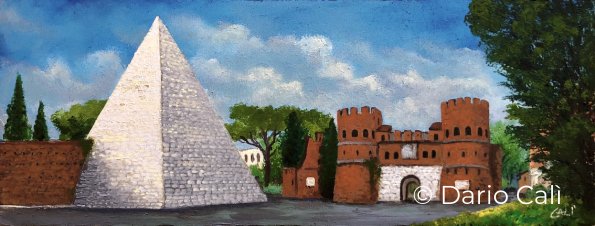 Piramide Cestia - acrilici su tavola - venduto